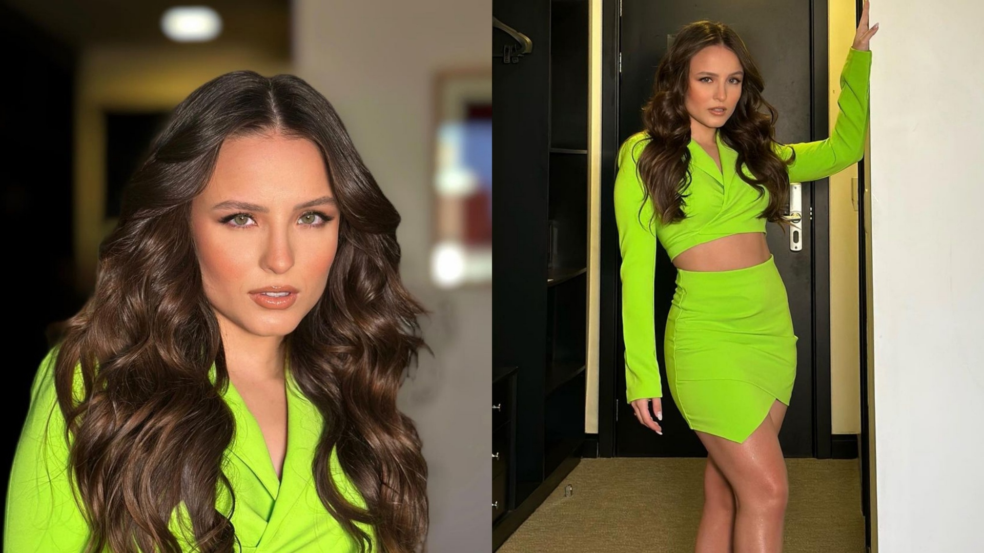 Larissa Manoela realça beleza em look verde e impressiona noivo: ‘Meu Deus’