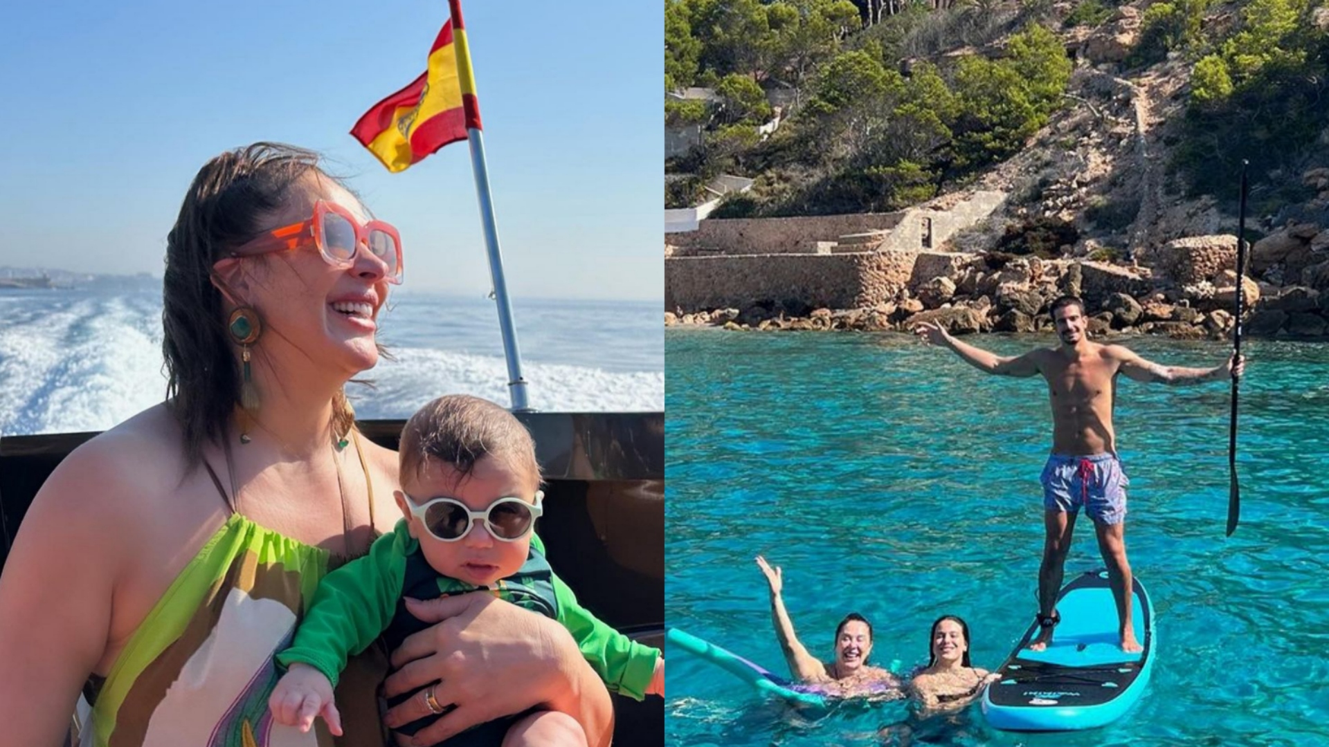 Claudia Raia curte viagem com filhos e encanta famosos com charme do caçula