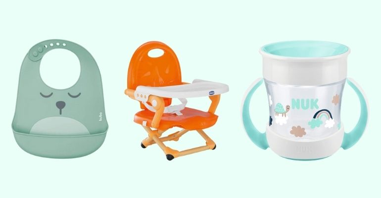 Assento elevatório, porta frutinha e mais: 7 itens para a alimentação do bebê