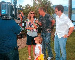 MARIA CÂNDIDA E O ATOR LEONARDO VIEIRA