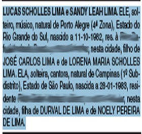 Sandy anuncia casamento em jornal paulista...