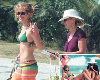 BABI XAVIER VAI À PRAIA COM A MÃE, GRAÇA