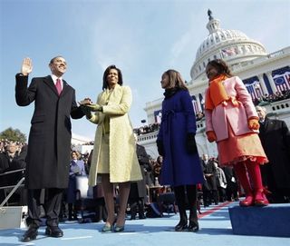 Barack Obama, Michelle Obama e as filhas, Malia e Sasha