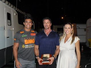 Vitor Belfort, Sylvester Stallone e Joana Prado