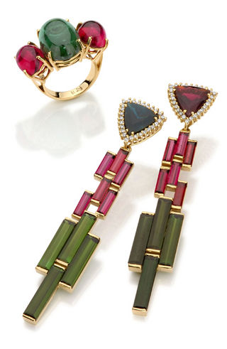 Brincos e anel LBL Jewels