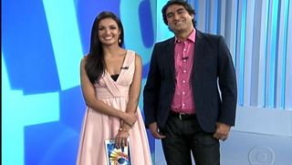 Patrícia Poeta e Zeca Camargo, apresentadores do Fantástico