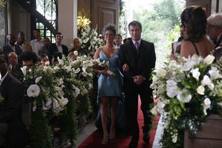 Fernanda Paes Leme: vestido de noiva azul