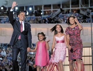 Obama e família: exposição em SP