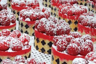 Espuma de framboesa para ceia de Natal