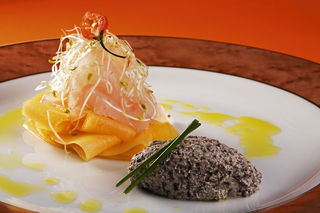 Rápida: Robalo, melão e pasta de azeitona