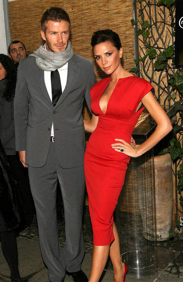 Casal Beckham no casamento do príncipe