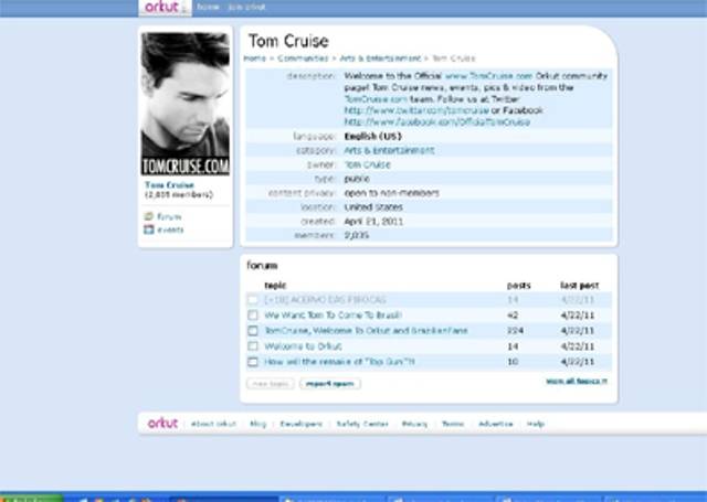 Tom Cruise tuíta em português e faz Orkut