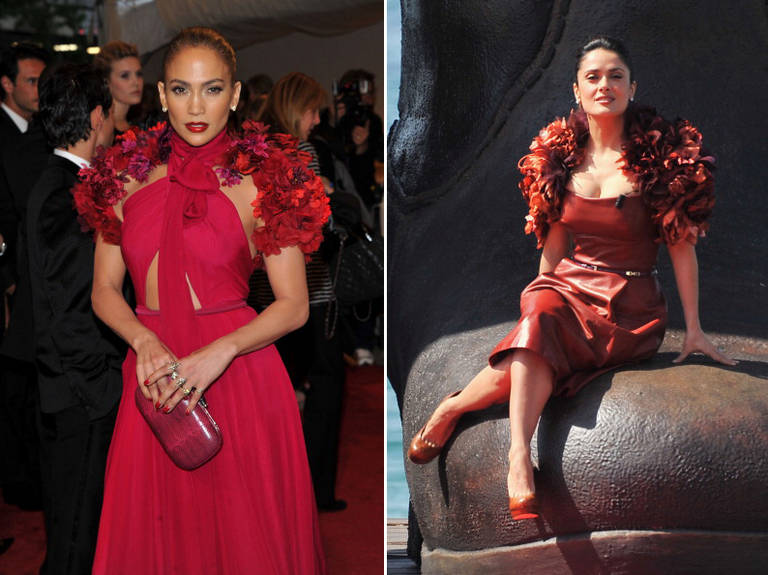 J.Lo e Salma ousam com o mesmo Gucci