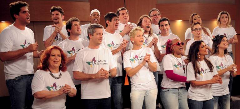 Xuxa e astros em campanha