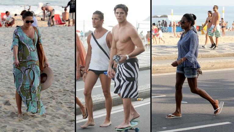 Famosos curtem praia de Ipanema, no Rio