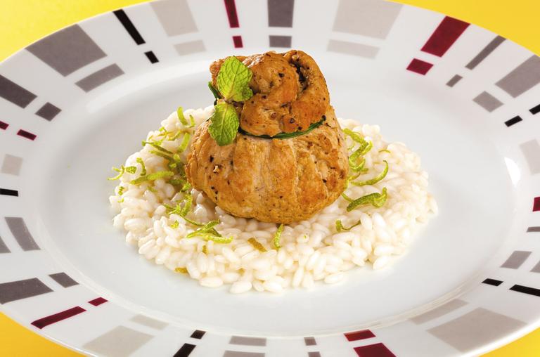 Cozinha Econômica: Embrulhado de lombo com risoto