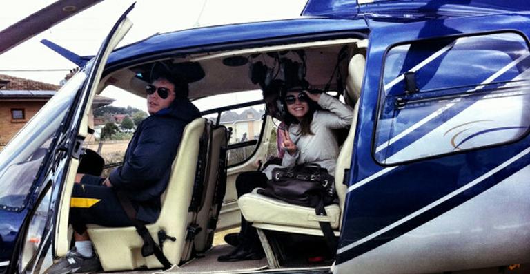 Gi Lancellotti faz estreia em helicóptero