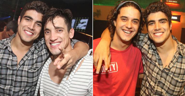 Caio Castro faz festa com amigos no Rio
