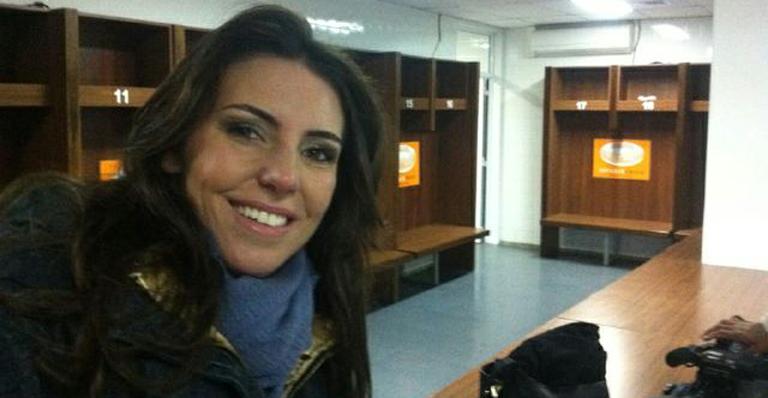 Glenda visita o vestiário da Seleção
