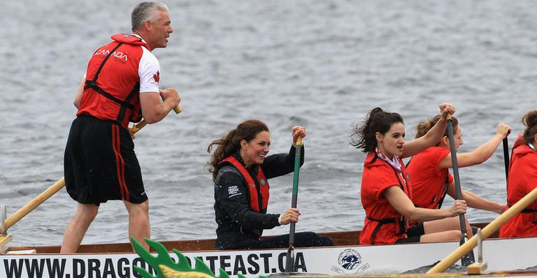 William e Catherine se divertem no Canadá
