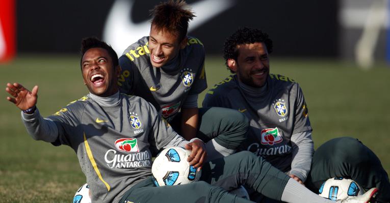 Descontração no treino da Seleção
