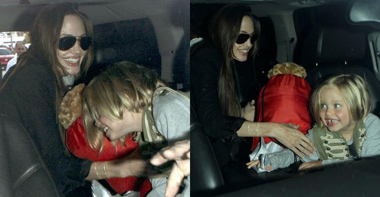 Travessuras de Shiloh Jolie-Pitt no aeroporto