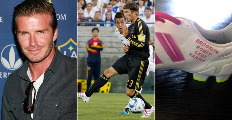 Beckham: chuteira com nomes dos filhos