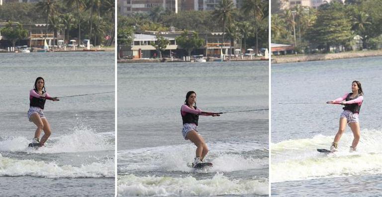 Giovanna: habilidade no wakeboard