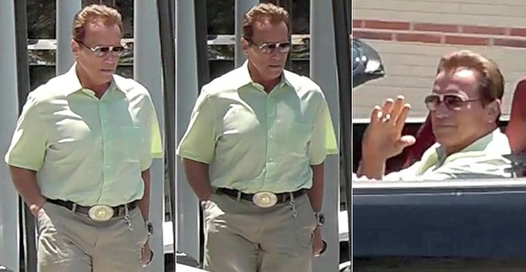 Arnold visita o filho no hospital