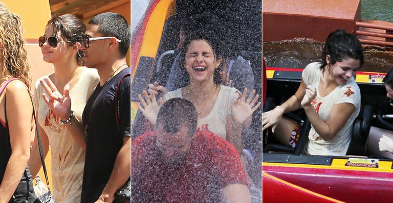 Selena Gomez se diverte em parque