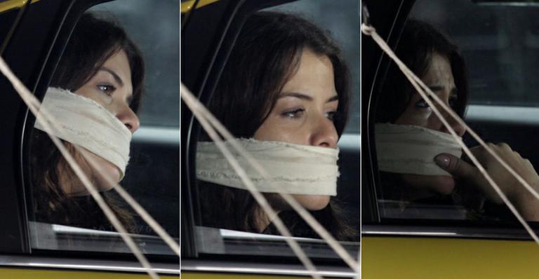 Alinne Moraes grava cena de sequestro