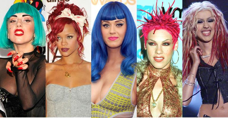 Cores que fazem as cabeças das divas pop