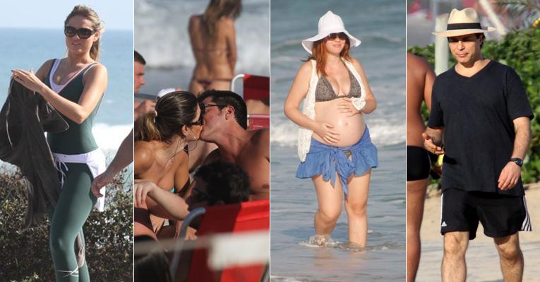 Famosos aproveitam praia neste sábado