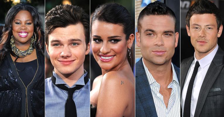 Astros de Glee em red carpet nos EUA