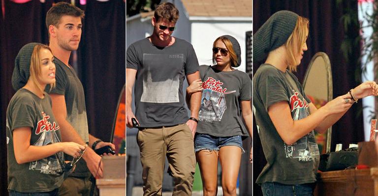 Miley Cyrus: passeio e compras com Liam