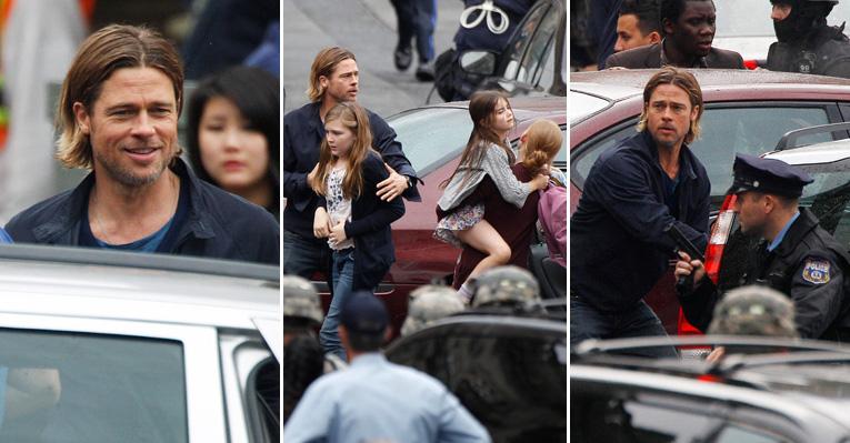 Brad Pitt em seu novo filme de zumbis