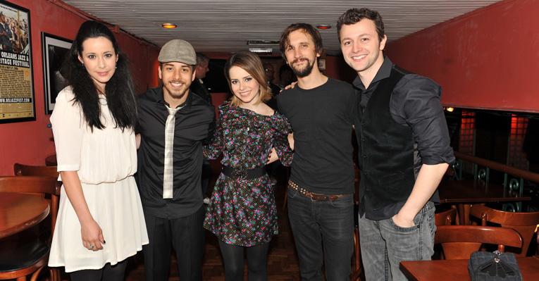 Nerina no palco com Sandy, Jr e Lucas