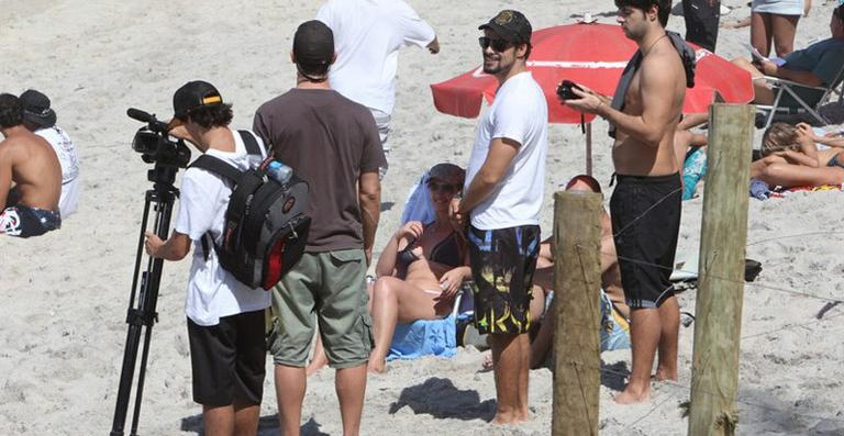 Cauã em campeonato de surfe no Rio