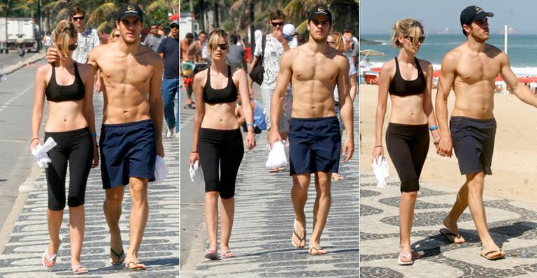 Yasmin e Evandro passeiam em Ipanema
