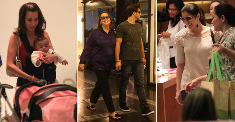 Com chuva, vips vão ao shopping no Rio