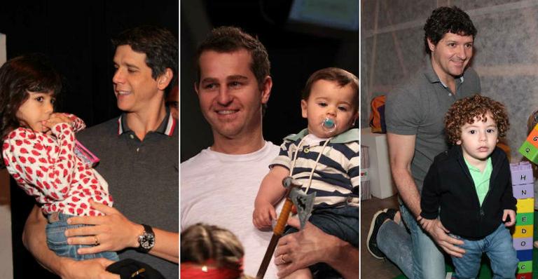 Artistas desfilam com filhos em São Paulo