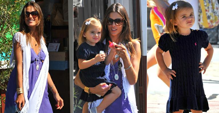 Alessandra Ambrosio brinca com Anja