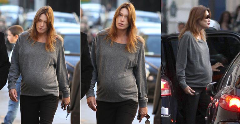 Carla Bruni: reta final da gravidez