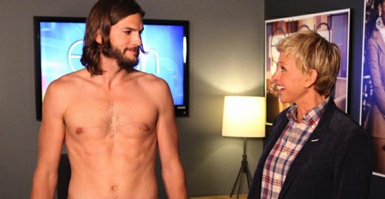 Ashton Kutcher fica nu para DeGeneres