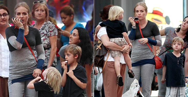 Angélica faz compras com os filhos em NY