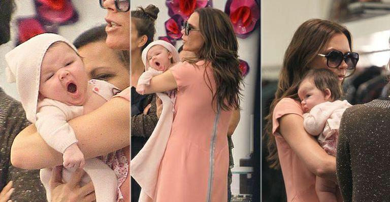 Harper Beckham vai às compras com a mãe