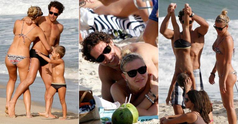 Fiorella e Flávio se divertem na praia