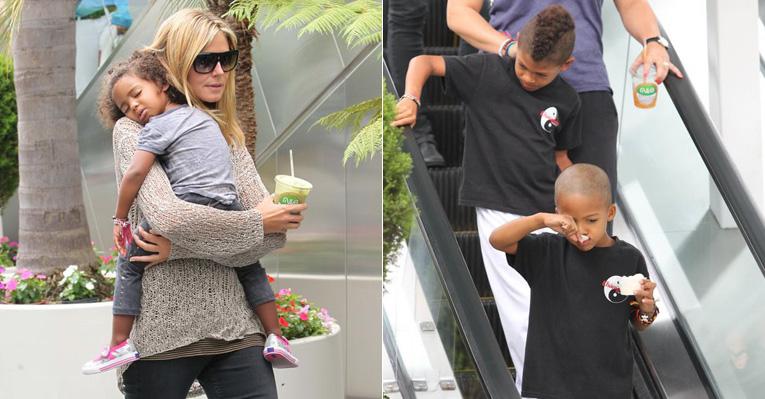 Heidi Klum passeia com os filhos em LA