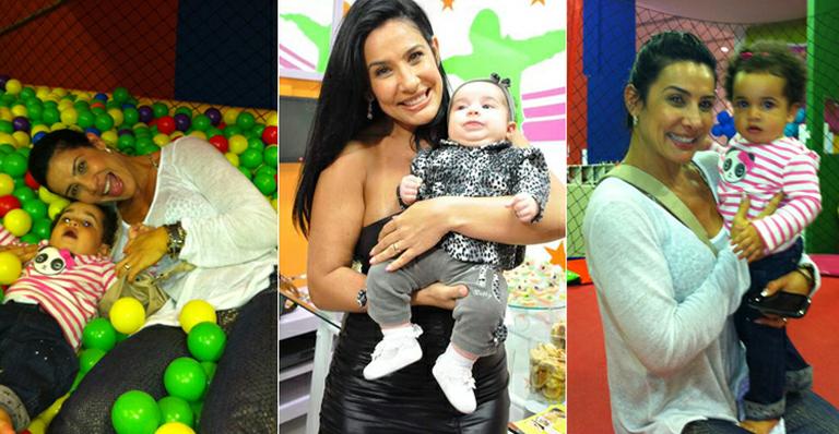 Scheila: piscina de bolinha com a filha