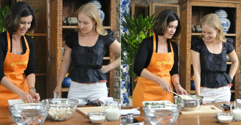 Fátima Bernardes cozinha para Angélica